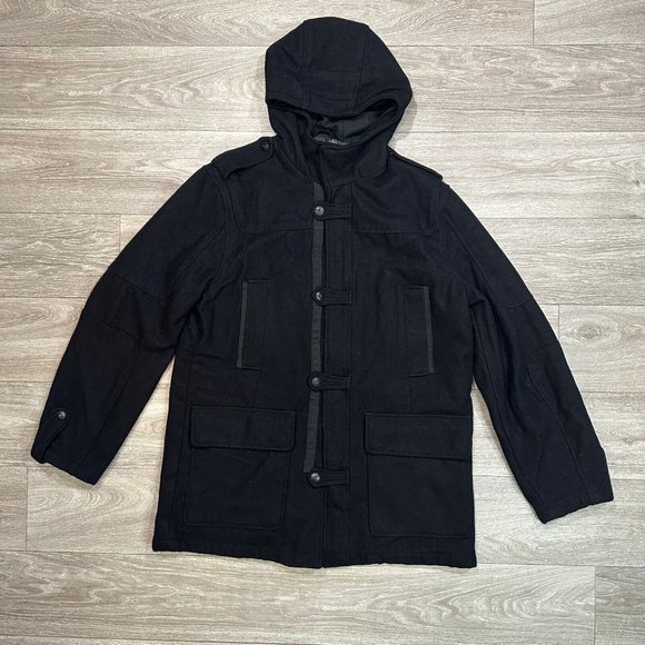 STEVE MADDEN LTD Men’s Size L Hooded Winter Parka Jacket coat Big Pockets island - Picture 1 of 8